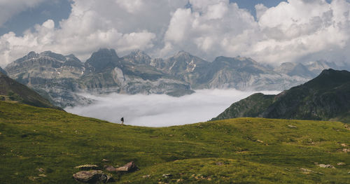 Scenic view of mountains against sky