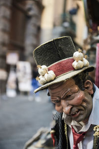 Portrait of man wearing hat