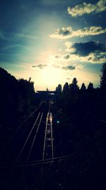 Railroad track at night