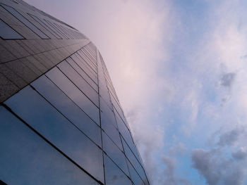 Low angle view of modern building against sky