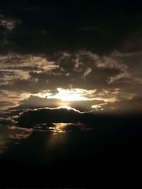 Scenic view of cloudy sky at sunset