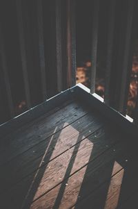 High angle view of wooden window in building