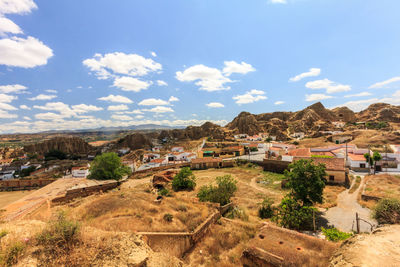 Panoramic view of townscape against sky
