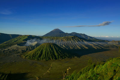 Scenic view of mountain range against sky