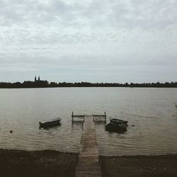 View of sea against cloudy sky