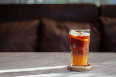 Close-up of drink on table