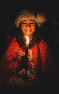 Portrait of a girl in the dark