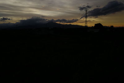 Silhouette of landscape at sunset