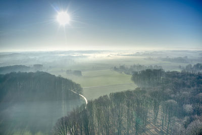 Aerial view of landscape against sky