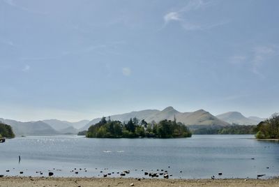 Sunshine over derwentwater, borrowdale, cumbria 