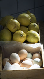 Close-up of fruits on table