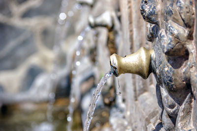 Close-up of xvii century water fountain in laujar de andarax, spain