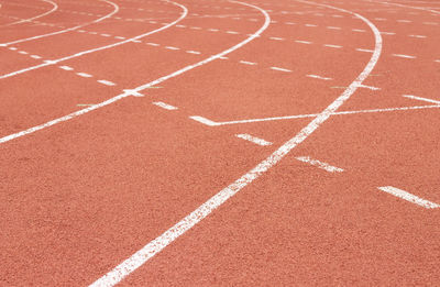 Close-up of running tracks