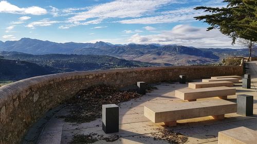 Scenic view of mountains against sky