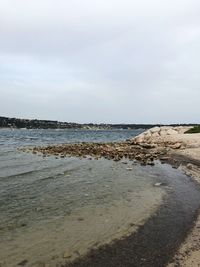 Scenic view of beach against sky