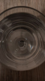 High angle view of glass of water