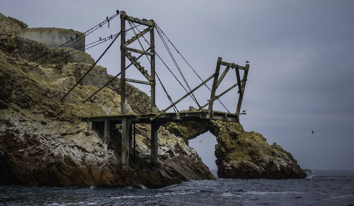 Bridge over sea against sky