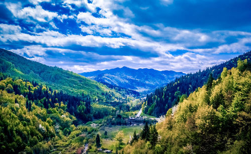 Scenic view of mountains against sky