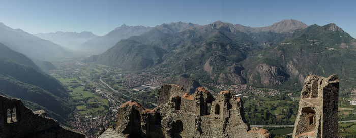 Panoramic view of mountain range