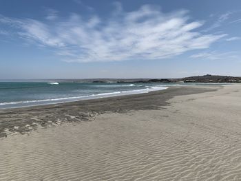 Scenic view of beach against sky
