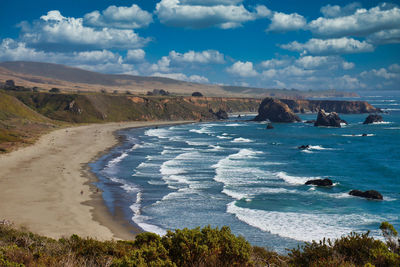 Scenic view of beach against sky