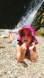 Girl standing in water