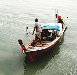 People on boat in water