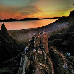 Scenic view of sea at sunset
