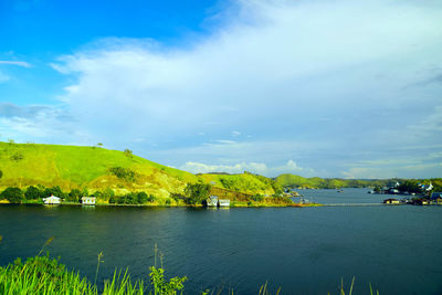Scenic view of river against sky