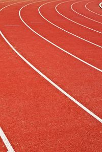 Full frame shot of red running track