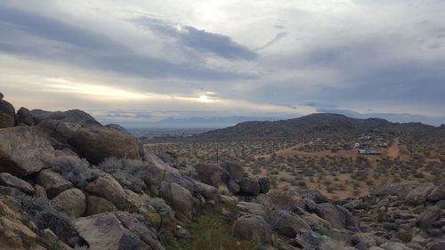Scenic view of dramatic sky during sunset