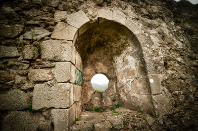 Stone wall in old building