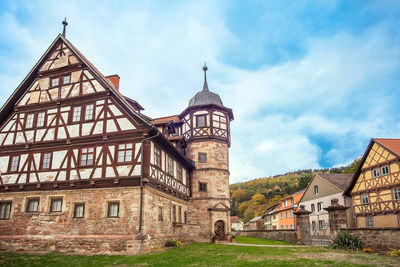 Low angle view of historical building against sky