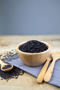 Close-up of coffee beans on table