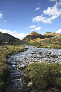 Scenic view of stream against sky