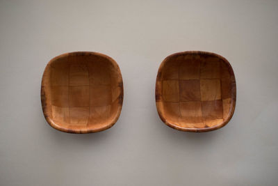 Directly above shot of wood against white background