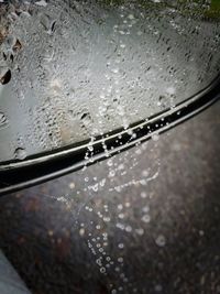 Close-up of raindrops on window
