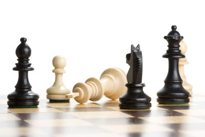 Close-up of chess pieces