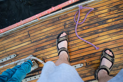 Low section of woman on boat