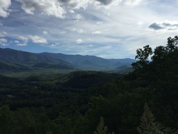 Scenic view of mountains against sky