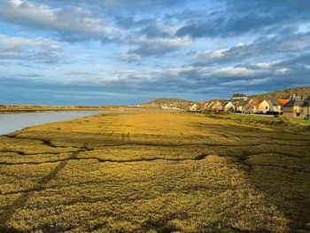 Scenic view of beach against sky