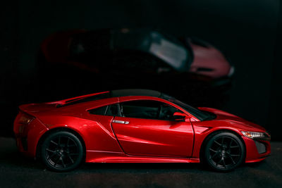Close-up of toy car