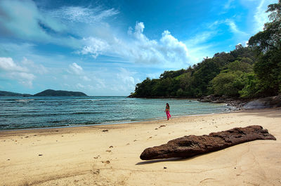 Scenic view of beach against sky