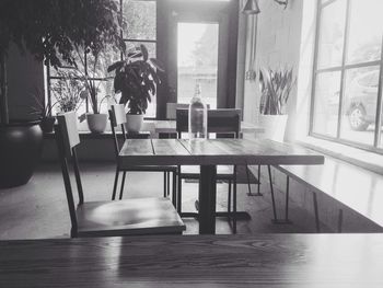 Empty working on table in room