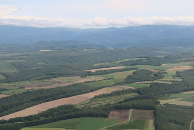 Aerial view of agricultural landscape