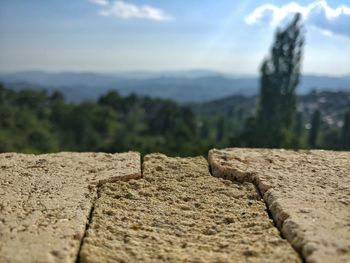 View of landscape against cloudy sky