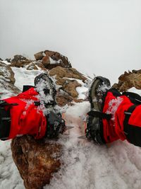 Close-up of snow on field