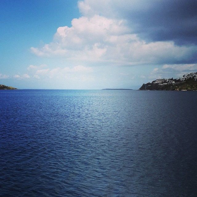 sea, water, tranquil scene, sky, horizon over water, scenics, tranquility, beauty in nature, waterfront, nature, blue, cloud - sky, rippled, idyllic, cloud, seascape, calm, outdoors, no people, remote