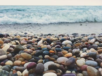 Surface level of pebble beach