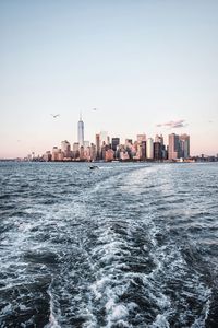 City skyline with waterfront